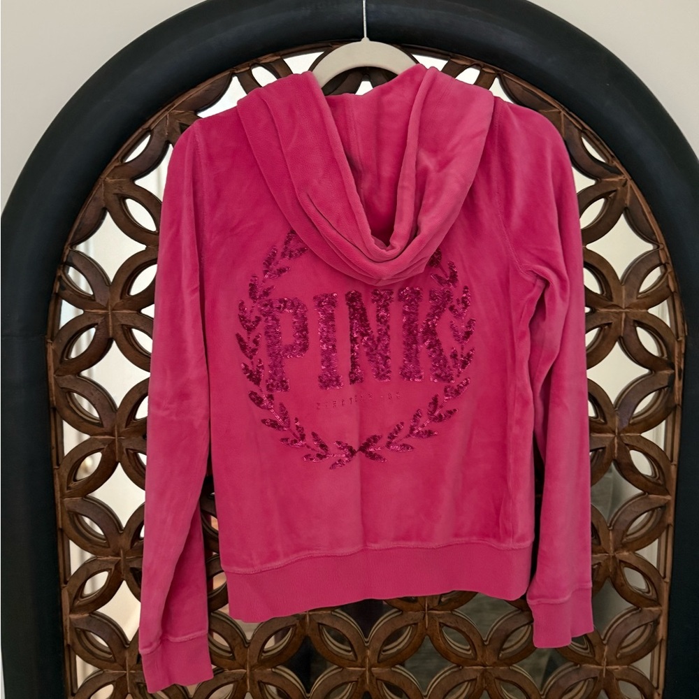 Victoria's Secret Pink Sweater with Hood and Ribbed Cuffs